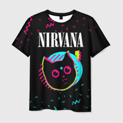 Мужская футболка 3D Nirvana - rock star cat