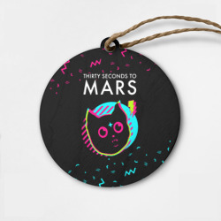 Деревянная игрушка круг Thirty Seconds to Mars - rock star cat