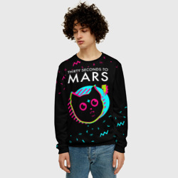 Мужской свитшот 3D Thirty Seconds to Mars - rock star cat - фото 2