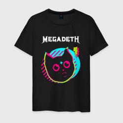 Мужская футболка хлопок Megadeth rock star cat