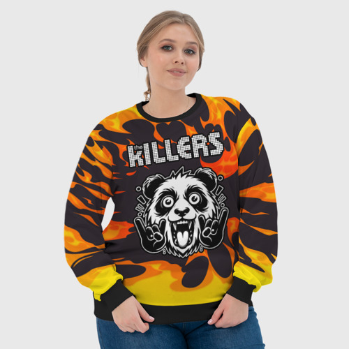 Женский свитшот 3D The Killers рок панда и огонь, цвет 3D печать - фото 6