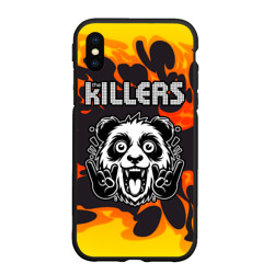 Чехол для iPhone XS Max матовый The Killers рок панда и огонь