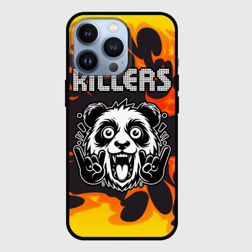 Чехол для iPhone 13 Pro с принтом The Killers рок панда и огонь, вид спереди #2