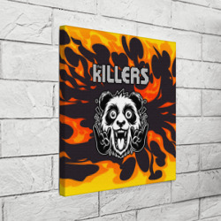 Холст квадратный The Killers рок панда и огонь - фото 2