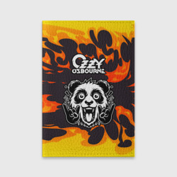 Обложка для паспорта матовая кожа Ozzy Osbourne рок панда и огонь