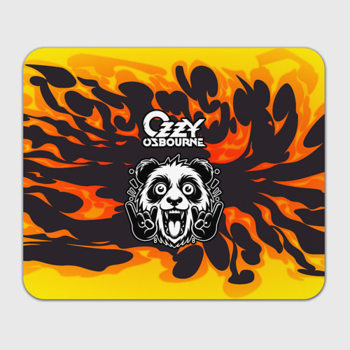 Прямоугольный коврик для мышки Ozzy Osbourne рок панда и огонь