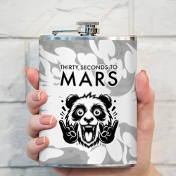 Фляга Thirty Seconds to Mars рок панда на светлом фоне - фото 2