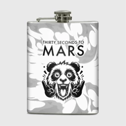 Фляга Thirty Seconds to Mars рок панда на светлом фоне