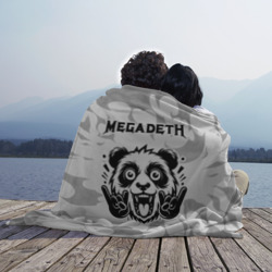 Плед 3D Megadeth рок панда на светлом фоне - фото 2