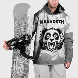 Накидка на куртку 3D Megadeth рок панда на светлом фоне