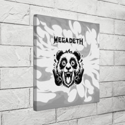 Холст квадратный Megadeth рок панда на светлом фоне - фото 2