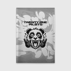 Обложка для автодокументов Twenty One Pilots рок панда на светлом фоне