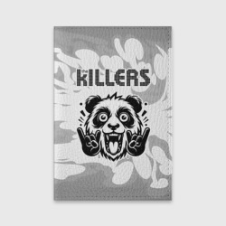 Обложка для паспорта матовая кожа The Killers рок панда на светлом фоне