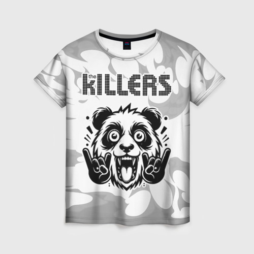 Женская футболка 3D The Killers рок панда на светлом фоне, цвет 3D печать