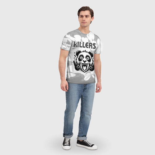 Мужская футболка 3D The Killers рок панда на светлом фоне, цвет 3D печать - фото 5