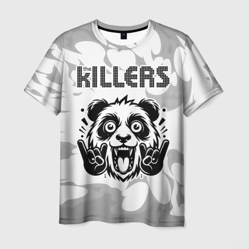 Мужская футболка 3D The Killers рок панда на светлом фоне, цвет 3D печать
