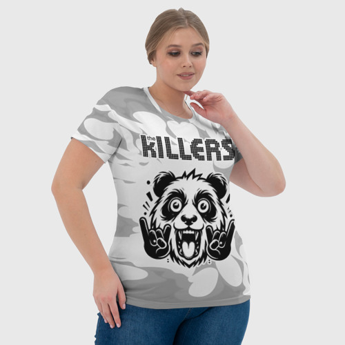 Женская футболка 3D The Killers рок панда на светлом фоне, цвет 3D печать - фото 6
