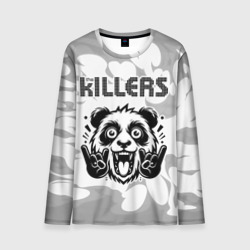 Мужской лонгслив 3D The Killers рок панда на светлом фоне