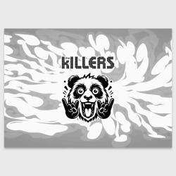 Поздравительная открытка The Killers рок панда на светлом фоне