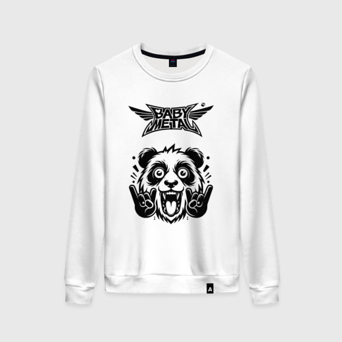 Женский свитшот хлопок Babymetal - rock panda, цвет белый