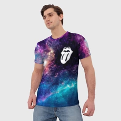 Мужская футболка 3D Rolling Stones space rock - фото 2