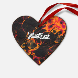 Деревянная игрушка Сердце Judas Priest red lava