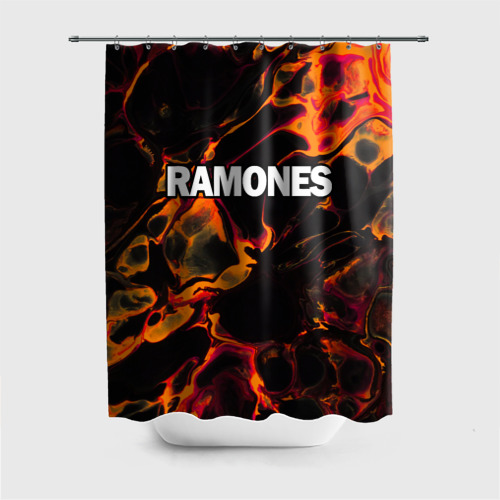 Штора 3D для ванной Ramones red lava