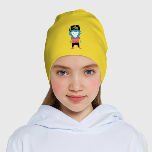 Детская шапка демисезонная Будь клёвым, цвет желтый - фото 5