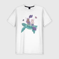 Мужская футболка хлопок Slim Русалочки и черепаха