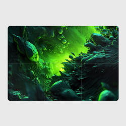Кислотная зеленая яркая   неоновая абстракция – Магнитный плакат 3Х2 с принтом купить
