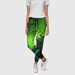 Кислотная зеленая яркая   неоновая абстракция – Женские брюки 3D с принтом купить