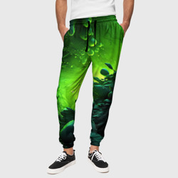 Кислотная зеленая яркая   неоновая абстракция – Мужские брюки 3D с принтом купить