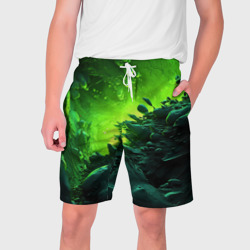 Кислотная зеленая яркая   неоновая абстракция – Мужские шорты 3D с принтом купить