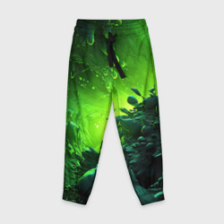 Кислотная зеленая яркая   неоновая абстракция – Детские брюки 3D с принтом купить