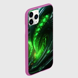 Чехол для iPhone 11 Pro матовый Кислотная зеленая   яркая неоновая абстракция - фото 2