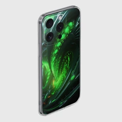 Чехол для iPhone 15 Pro Max силиконовый с защитой камеры Кислотная зеленая   яркая неоновая абстракция - фото 2