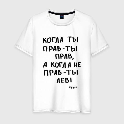 Мужская футболка из хлопка с принтом Афуфь - Когда ты прав, вид спереди №1