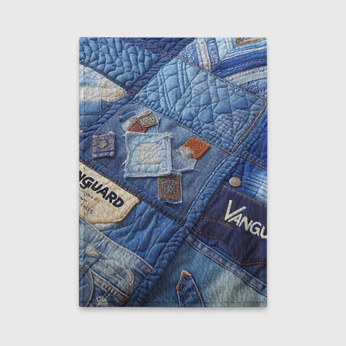 Обложка для автодокументов Vanguard jeans patchwork - ai art, цвет голубой - фото 2