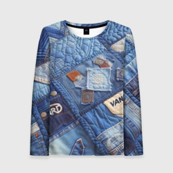 Женский лонгслив 3D Vanguard jeans patchwork - ai art