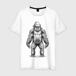 Новогодняя горилла – Мужская футболка хлопок с принтом купить со скидкой в -20%