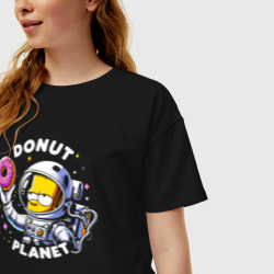 Женская футболка хлопок Oversize Bart Simpson - donat planet ai art - фото 2