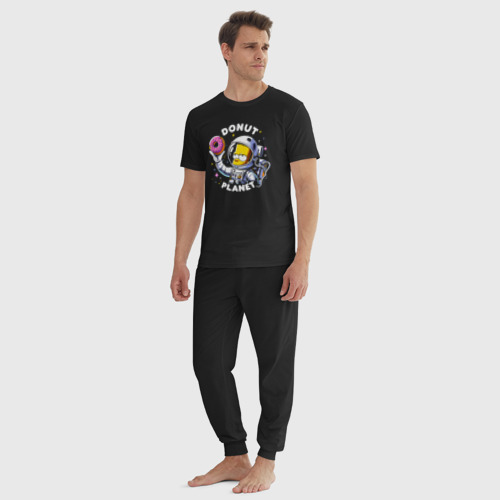 Мужская пижама хлопок Bart Simpson - donat planet ai art, цвет черный - фото 5