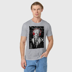 Мужская футболка хлопок Альберт Эйнштейн курит трубку - фото 2