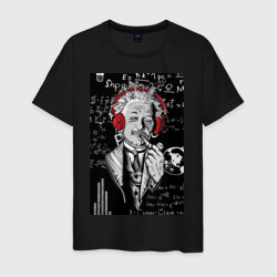 Мужская футболка хлопок Альберт Эйнштейн курит трубку
