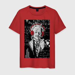 Альберт Эйнштейн курит трубку – Мужская футболка хлопок с принтом купить со скидкой в -20%