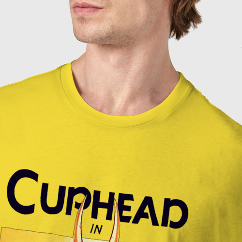 Мужская футболка хлопок Капхед - дьявол , цвет желтый - фото 6