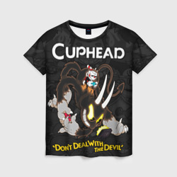 Женская футболка 3D Cuphead  - devil play game 