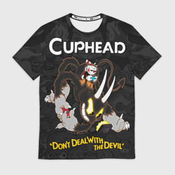 Мужская футболка 3D Cuphead  - devil play game 