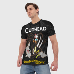 Мужская футболка 3D Cuphead  - devil play game  - фото 2