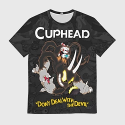 Мужская футболка 3D Cuphead  - devil play game 